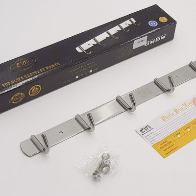 Móc treo áo 5 chấu Inox SUS 304 Eurolife EL-M5 (Trắng bạc)
