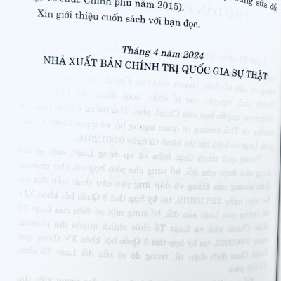 Luật Tổ Chức Chính Phủ năm 2015 (sửa đổi, bổ sung năm 2019,2023)
