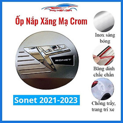 Ốp nắp xăng Sonet 2021-2022-2023 mạ crom bảo vệ chống trầy trang trí ô tô