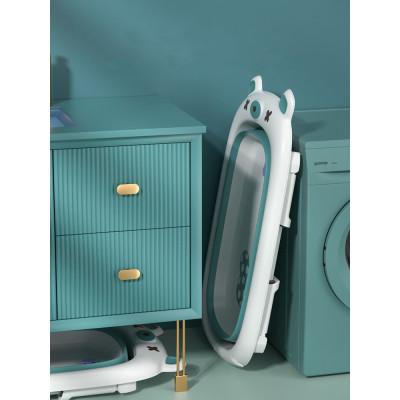 Thau Tắm/ Chậu Tắm Gấp Gọn Cho Bé Tiện Dụng, Giá Rẻ-Tặng Kèm Nệm Tắm 