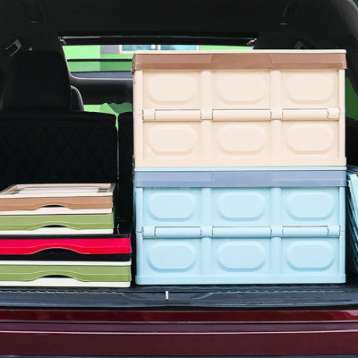 Thùng đựng đồ Ô Tô để cốp có thể gập gọn có nắp đậy, dùng để đựng đồ chơi trẻ em, đồ đi chợ, siêu  thị, đồ chơi khi đi dã ngoại hay pic nic để xe bạn gọn gàng hơn khi di chuyển - dung tích55L