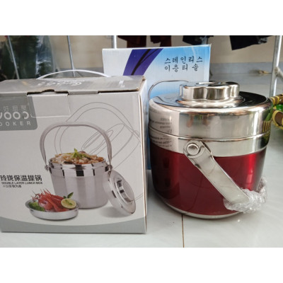 Cặp lồng giữ nhiệt inox dung tích 1,5 lít thiết kế 2 tầng (hàng dày và nặng) hộp đựng cơm