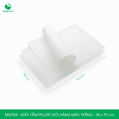 MGP04 - 30x70 cm - 1000 tấm giấy Pelure trắng gói hàng, giấy chống ẩm 2 mặt mịn, giấy bọc hàng thời trang