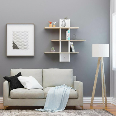 Kệ gỗ trưng bày kiểu dáng thanh lịch SMLIFE Watanabe