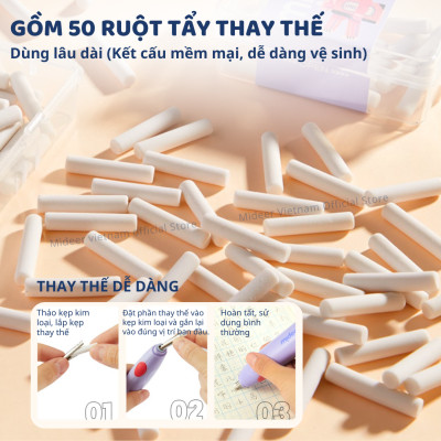 Gọt bút Chì tự động, tẩy tự động,  đồ dùng học tập cho bé cao cấp Mideer Artist Electric Stationery