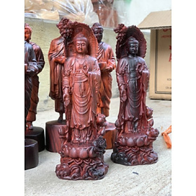 Tượng phật thích ca khất thực bằng gỗ trắc kt cao 20