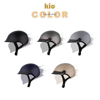 Mũ Bảo Hiểm Nửa Đầu Kio SafeStyle Go KN01LT, Lưỡi Trai Che Nắng, Lót Kháng Khuẩn, Thoáng Khí