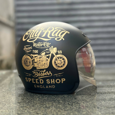 Mũ bảo hiểm xe máy 3/4 Royal M139 kính âm tem V5 đen nhám - Nón Trùm