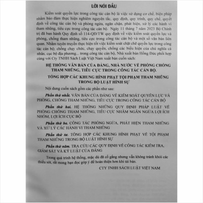 Hệ Thống Văn Bản Của Đảng, Nhà Nước Về Phòng Chống Tham Nhũng, Tiêu Cực Trong Công Tác Cán Bộ - Tổng Hợp Các Khung Hình Phạt Về Tội Phạm Tham Nhũng Trong Bộ Luật Hình Sự - V2293T