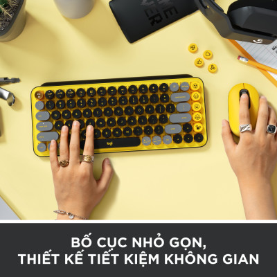Bàn phím cơ học không dây Bluetooth Logitech POP Keys kết nối đa thiết bị các phím Emoji tùy chỉnh - Hàng chính hãng