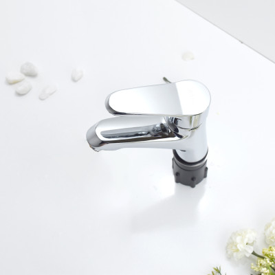 Vòi lavabo rửa mặt nóng lạnh bằng đồng mạ cao cấp mặt gương Hiwin KF-211
