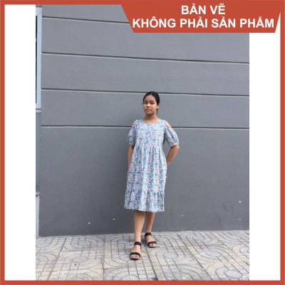 Rập giấy A0 đầm bé gái  mã R100 (BẢN VẼ)