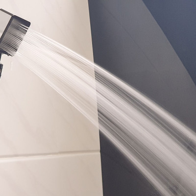 Bộ tay dây sen siêu tăng áp vuông Eurolife EL-113SH (Trắng bạc)