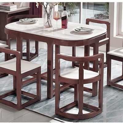 Bộ bàn ăn mặt đá tiết kiệm diện tích Tundo HFC-BBA637-13 cao cấp