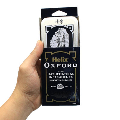Bộ Thước Eke 9 Món Học Toán Hộp Thiếc - Helix
