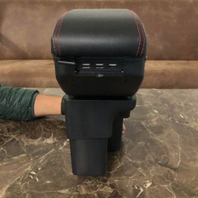 Hộp tỳ tay ô tô, xe hơi dành cho xe Kia Soluto tích hợp 7 cổng USB cao cấp DUSB-SLT