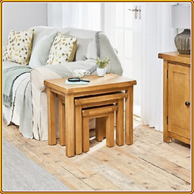 Bộ bàn xếp chồng Juno Sofa gỗ sồi