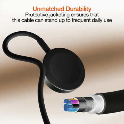 Cáp Sạc Đế Sạc Kim Loại cho Apple Watch Series 1.2.3.4.5.6.7.8.9.SE12.10 / Apple Watch Ultra 1&2 USB A (Màu Trắng) - Hàng Chính Hãng