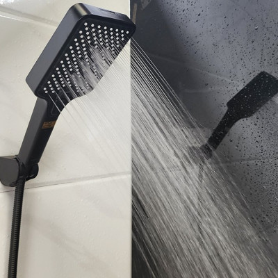 Bộ tay dây sen 4 chức năng chảy, nhựa ABS mạ đen Eurolife EL-126SH-D