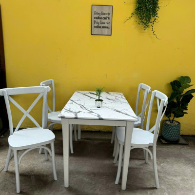 Bộ bàn ăn Bistro SM14CT Tundo kích thước 1m2 + 4 ghế 