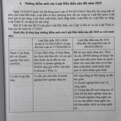 Sách Luật Đấu Thầu sửa đổi bổ sung năm 2025 – Những Điểm Mới Về Luật Đấu Thầu sửa đổi (V2604D)