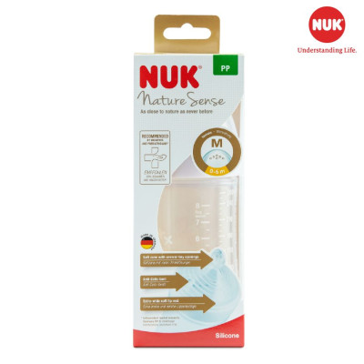 Bình sữa NUK Nature Sense nhựa PP 260ml núm ti Silicone S1 - M (Giao ngẫu nhiên)