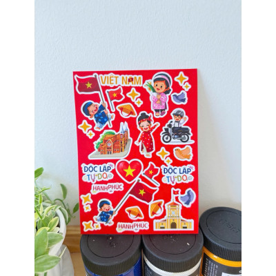 [Quà tặng kèm không bán - sticker ngẫu nhiên] Sticker Quốc Khánh 2/9, Sticker Yêu Nước
