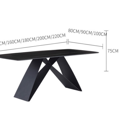 Bàn ăn cao cấp Tundo mặt đá hiện đại chân X