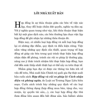 Hợp đồng và rủi ro pháp lý cách nhận diện và phòng ngừa - bản in 2025
