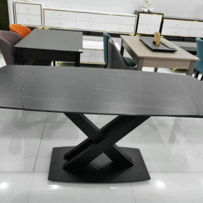 Bàn ăn thông minh xoay mặt đá Juno Sofa chân sắt sơn tĩnh điện kích thước 1m2/1m8 x 90 x 75cm