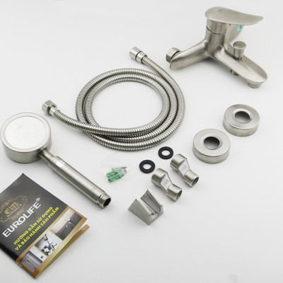 Bộ vòi sen nóng lạnh Inox SUS 304 Eurolife EL-ORCHID 01-1 (Trắng vàng)