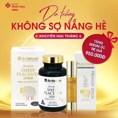 Viên Uống Trắng Da Dr Natural Beauty Skin Sheep Placenta 30000 White Glutathione