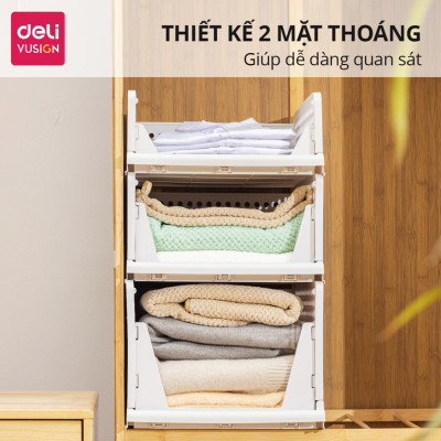 Kệ Ngăn Kéo Nhựa Phân Chia Tủ Quần Áo DELI Khay Ngăn Kéo Đa Năng Đựng Quần Áo Vật Dụng