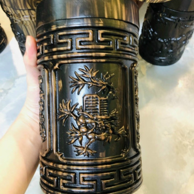 Hộp đựng chè ,trà bằng gỗ mun kt cao 20×11cm