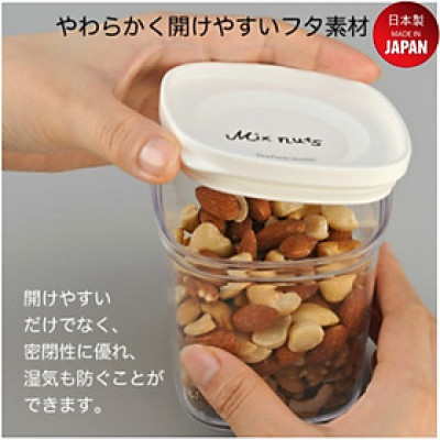 Hộp đựng thực phẩm khô Inomata 520ml, nắp mềm dẻo giữ kín & bảo quản thực phẩm an toàn - nội địa Nhật Bản