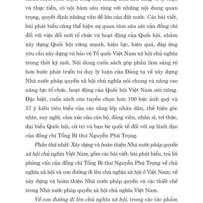 Quốc Hội trong tiến trình đổi mới đáp ứng yêu cầu xây dựng, hoàn thiện nhà nước pháp quyền xã hội chủ nghĩa ở Việt Nam - bản in 2024