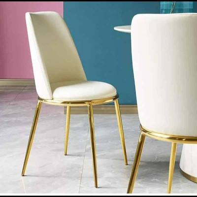 Bộ bàn ăn Chất Lượng Juno Sofa  mặt đá 4 ghế chân inox mạ vàng