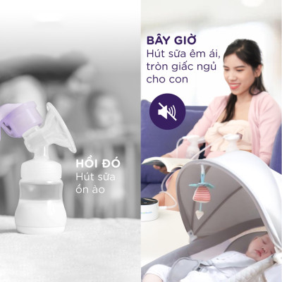 Máy hút sữa điện đôi Biohealth IE - Sử dụng pin sạc, có chế độ massage và 3 chế độ hút