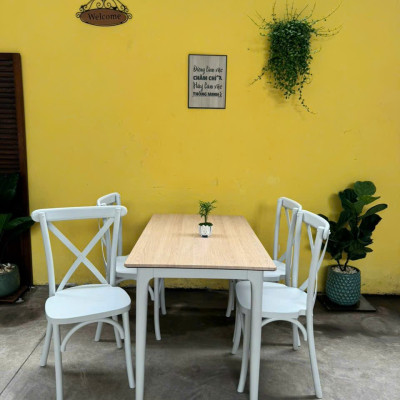 Bộ bàn ăn Bistro SM12CT Juno Sofa kích thước 1m2 + 4 ghế 