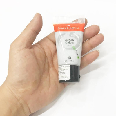 Tuýp Màu Vẽ Acrylic 30ml Glitter Silver (Nhũ Bạc)