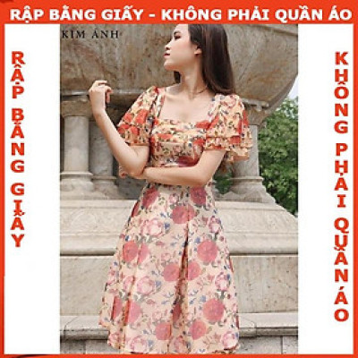 Rập giấy đầm cổ vuông tay loe mã 1219 (BẢN VẼ)