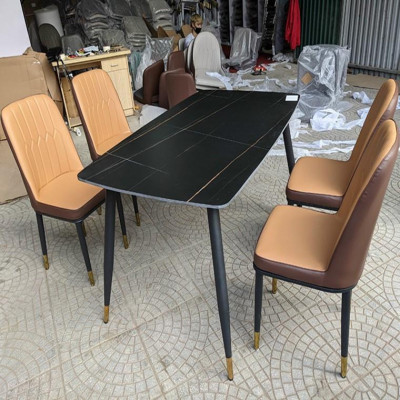 Bộ bàn ăn 4 ghế mặt đá ceramic ghế monet