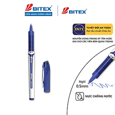 Combo 03 Bút lông bi Bitex R03 mực xanh ngòi 0.5mm