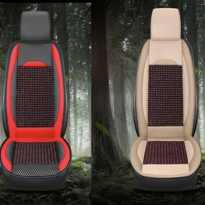 Áo lót ghế, tựa lưng ghế ô tô ghế văn phòng da PU và hạt gỗ massage chống nóng thông thoáng - Lót ghế ô tô cao cấp