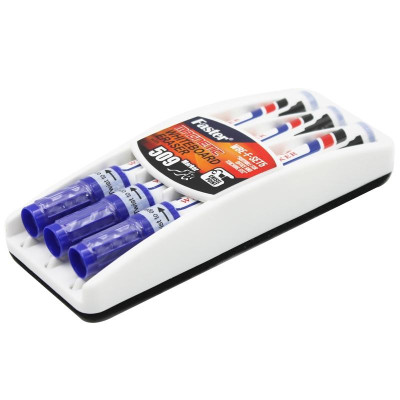 Vỉ 3 Bút Lông Bảng Faster 509 Mực Xanh + Đồ Bôi Bảng - Faster WBE-F-SET5-BL