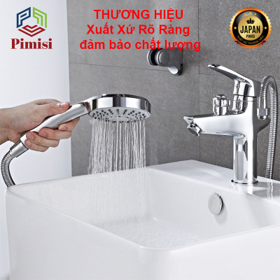 Vòi Chậu Liền Sen Pimisi PVS-108C Nóng Lanh (Lavabo 1 Lỗ) - Sáng Bóng, Cho Nhà Tắm | Chính Hãng