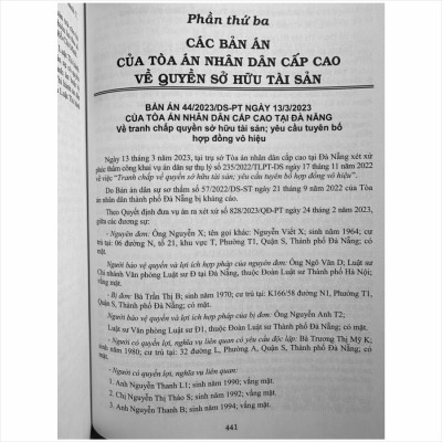 Sách Tuyển Tập Các Bản Án Của Tòa Án Nhân Dân Cấp Cao Về Dân Sự và Tố Tụng Dân Sự (Dành cho Thẩm phán, Thẩm tra viên, Hội thẩm, Kiểm sát viên, Luật sư và các học viên tư pháp) - V2443A