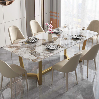 Bàn ăn mặt đá Tundo chân Concorde inox kích thước 1m4 x 80 x 75cm