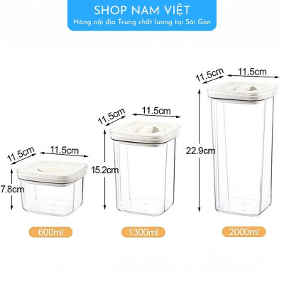 Hộp đựng đồ khô, bảo quản thực phẩm nắp vặn chân không nhiều kích cỡ
