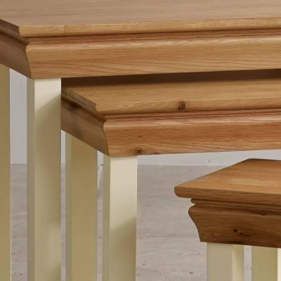 Bộ Bàn Xếp Lồng Country Cottage Gỗ Sồi Ibie LTNCOUO - Trắng (70 x 42 cm)